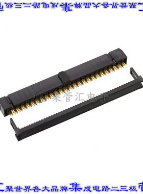 101-506 矩形连接器50POS插口2排2.54mm母插口黑色IDC镀金自由悬