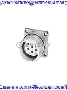 1619973 圆形连接器9(8+1电源)插座母插口焊接镀金面板安装