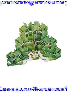 2002-3207 端子块连接器6POS接地地面5.2mm绿色黄色12-18AWG