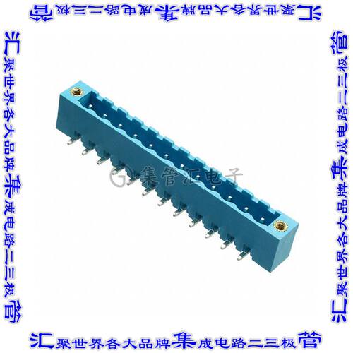TBP01R1W-508-12BE 端子块连接器12POS接头公引脚带罩5.08mm蓝色9