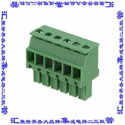 OSTTS06315B 端子块连接器6POS插头母插口3.81mm绿色自由悬挂