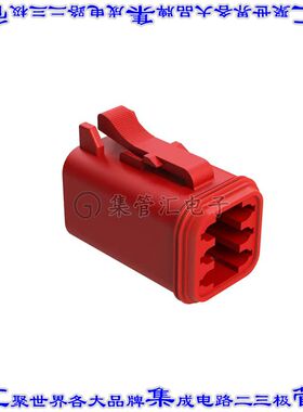 AT06-6S-RED 矩形连接器外壳6POS插头2排母形插口红色自由悬挂