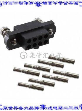 M80-4D10842FC 矩形连接器8POS插座2排2mm母插口黑色压接镀金自由