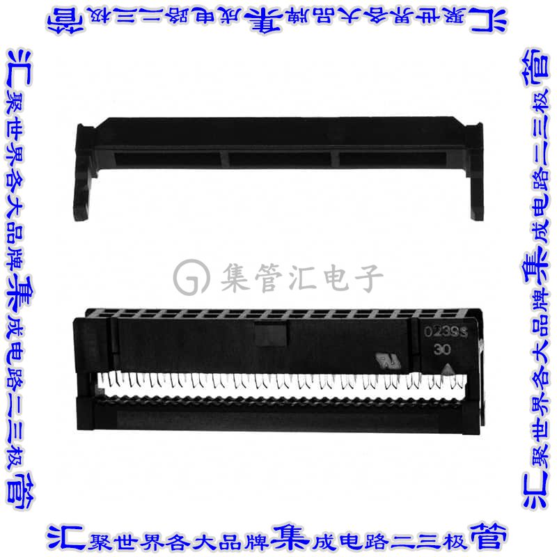 XG4M-3430-T 矩形连接器34POS插座2排2.54mm母插口黑色IDC镀金自