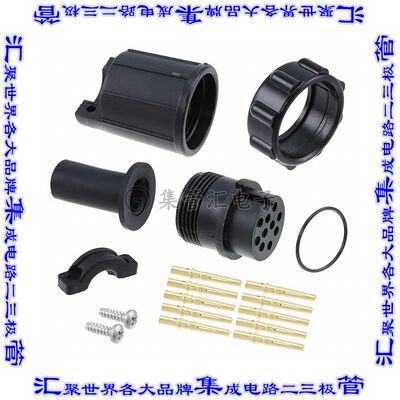 13380-10SG-331 圆形连接器10POS插头母插口压接镀金自由悬挂