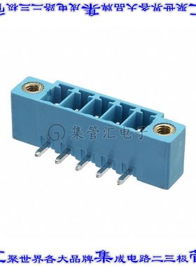 TBP02R1W-381-05BE 端子块连接器5POS接头公引脚带罩3.81mm蓝色90