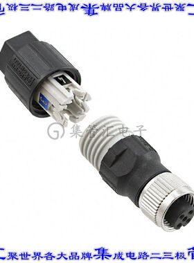 1641772 圆形连接器4POS插座母插口IDC镀金自由悬挂