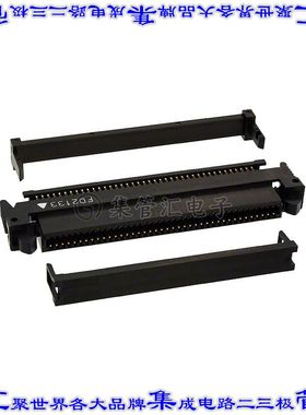 P25E-080S-EA 矩形连接器80POS插座2排1.27mm母插口黑色IDC镀金自