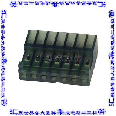 3-643816-7 矩形连接器7POS插座2.54mm母插口绿色IDC锡自由悬挂直