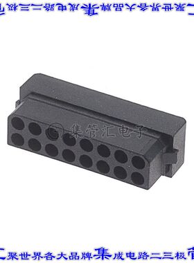 M80-1031698S 矩形连接器外壳16POS插座2排2mm母形插口黑色自由悬