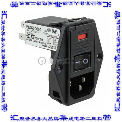 9-6609955-2 电源接入连接器3POS插座公插片模块IEC320-C14面板安