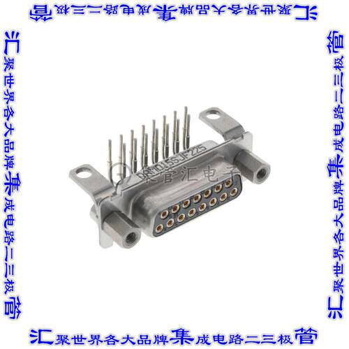 DAMD15SJF225 连接器15POS插座母插口2排D-Sub面板安装通孔直角