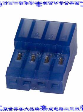 3-640442-4 矩形连接器4POS插座2.54mm母插口蓝色IDC锡自由悬挂直