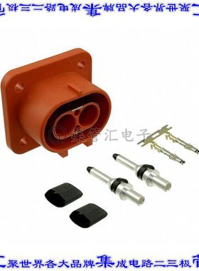 ELR2A02 矩形连接器2POS插座公引脚橙色面板安装