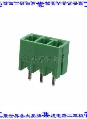 EBRA-03-B 端子块连接器3POS接头公引脚带罩3.81mm绿色垂直通孔