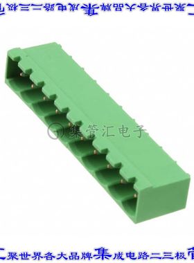 1-796644-0 端子块连接器10POS接头公引脚带罩5mm绿色90DEG通孔