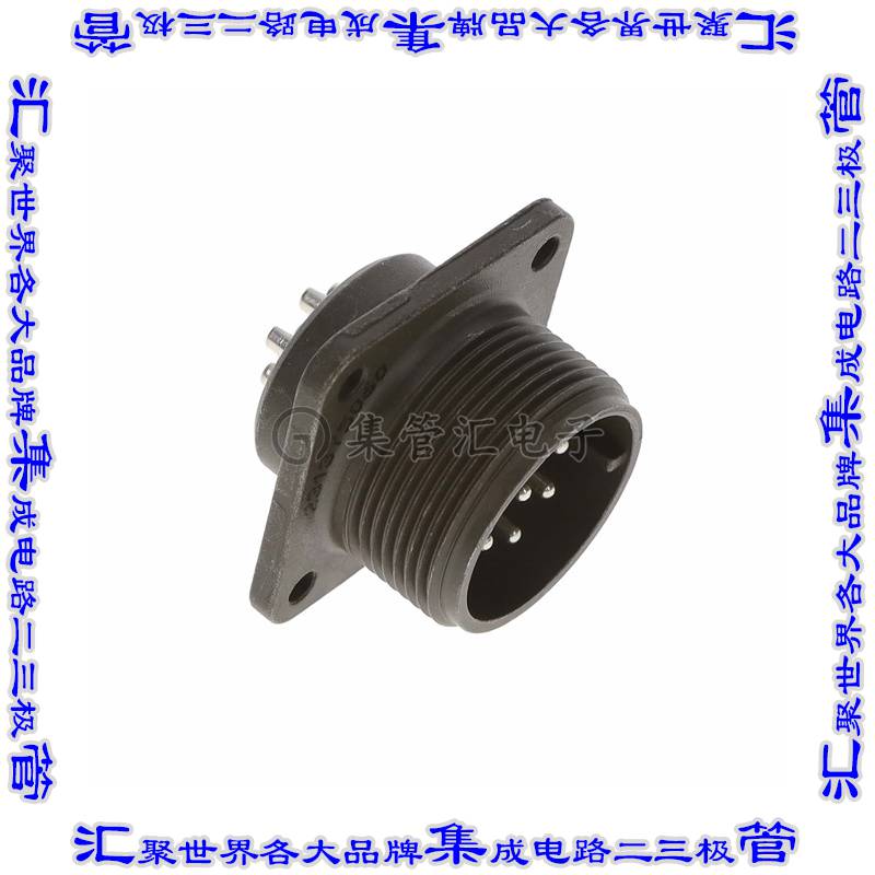 MS3102C16S-1P 圆形连接器7POS插座公形引脚焊杯银面板安装