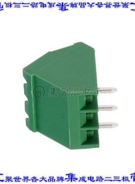 691314520111 端子块连接器11POS接头公引脚带罩5.08mm绿色45DEG