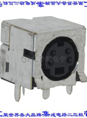 5750069-1 圆形连接器4POS插座母插口焊接镀金通孔直角