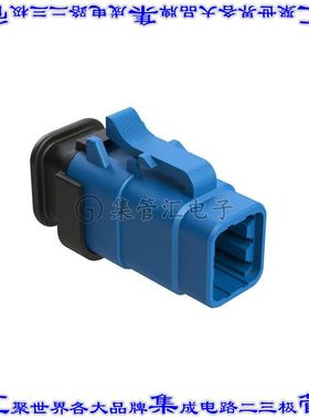 ATM06-6S-SR01BL 矩形连接器外壳6POS插头3排母形插口蓝色自由悬