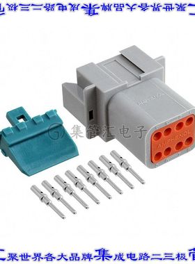 AT04-08PA-KIT01 矩形连接器8POS插座2排公引脚灰色压接自由悬挂