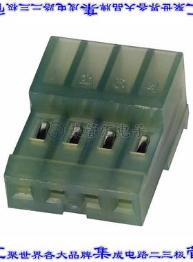 3-640443-4 矩形连接器4POS插座2.54mm母插口绿色IDC锡自由悬挂直