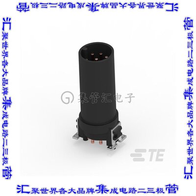 284810-E 圆形连接器8POS插头公引脚焊接孔眼表面贴装
