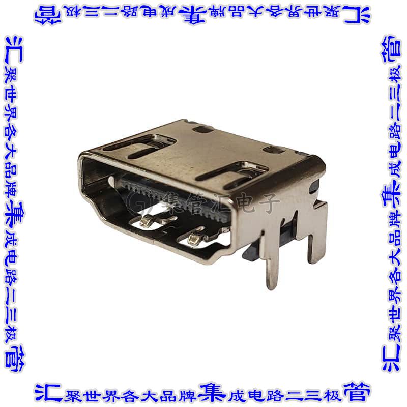 HDMI21-S-RA-SMT-TR 连接器HDMI插座19POS HDMI 2.1表面贴装直角