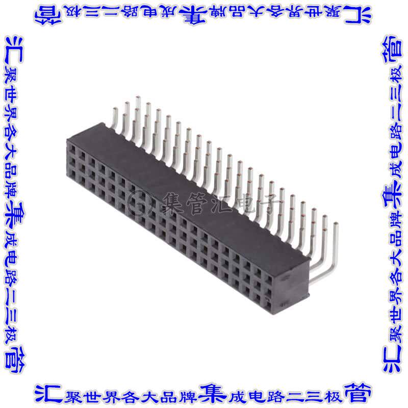 SQT-120-01-L-T-RA 针座连接器60POS插座3排2mm叉状通孔直角镀金