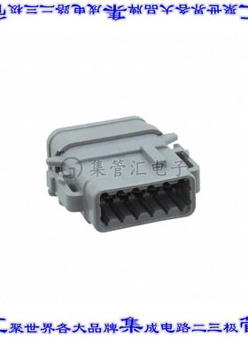 DTM06-12SA-E007 矩形连接器外壳12POS插头2排母形插口灰色自由悬