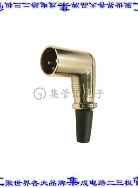 FC60963N 圆形连接器3POS插座公形引脚焊杯银自由悬挂直角