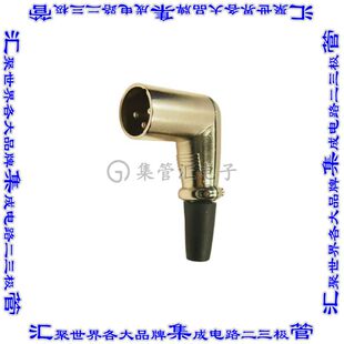 FC60963N 圆形连接器3POS插座公形引脚焊杯银自由悬挂直角