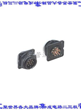 14382-10PG-300 圆形连接器10POS插座公形引脚焊杯镀金面板安装