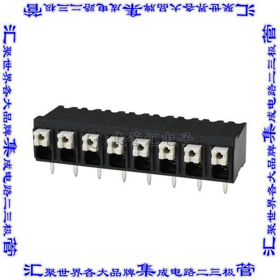 TBLH10-500-08BK 线对板连接器8POS接线端子5mm通孔水平带板