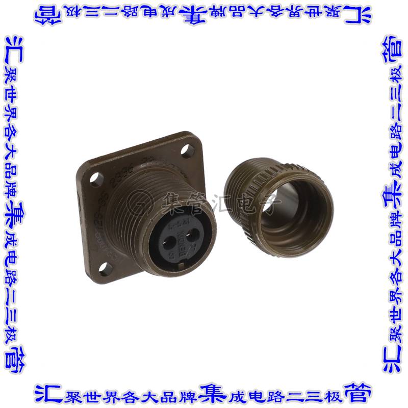 MS3100A12S-3S 圆形连接器2POS插座母插口焊杯银面板安装