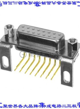 174-E15-211R141 连接器15POS插座母插口2排D-Sub面板安装通孔直