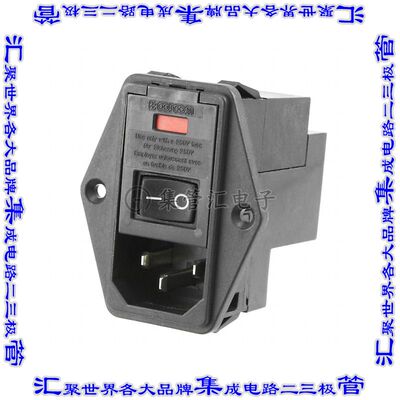 5-6609929-0 电源接入连接器3POS插座公插片模块IEC320-C14面板安