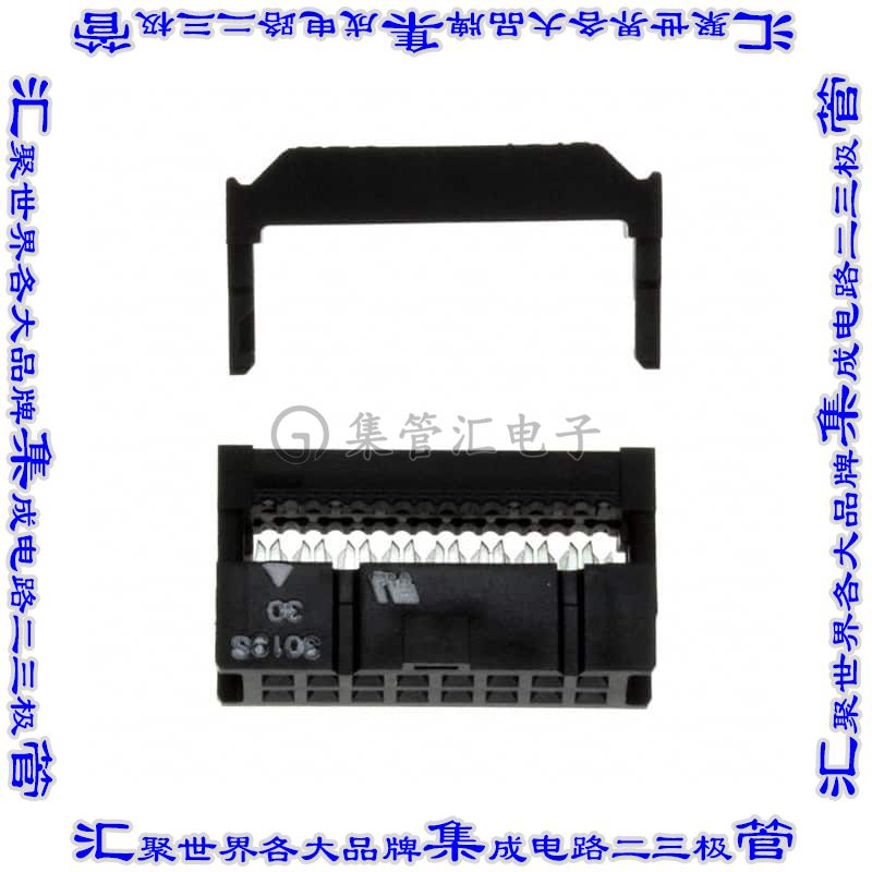 XG4M-1630-T 矩形连接器16POS插座2排2.54mm母插口黑色IDC镀金自