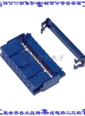 CWR-217-16-0203 矩形连接器16POS插座2排2.54mm母插口蓝色IDC锡