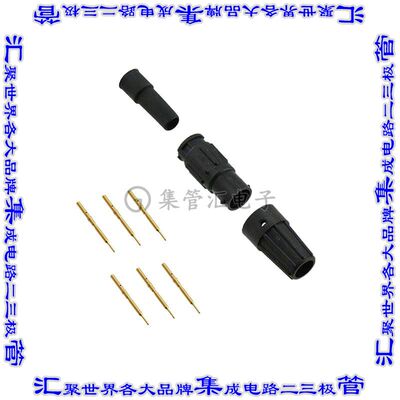 18980-6PG-522 圆形连接器6POS插座公形引脚压接镀金自由悬挂