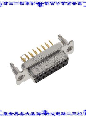 L177DFAH15SOL2RM5 连接器15POS插座母插口2排D-Sub面板安装通孔