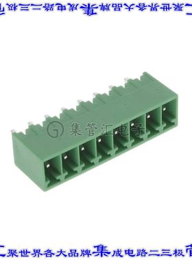 2351886-8 端子块连接器8POS接头公引脚带罩3.5mm绿色垂直通孔