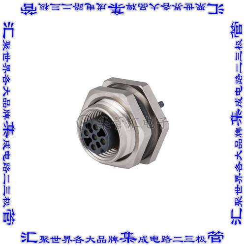 MMT371A815-0009 圆形连接器5POS插孔母插口焊接镀金面板安装通孔