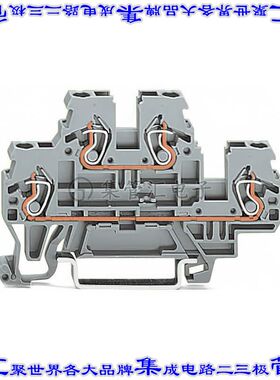 870-502 端子块连接器4POS馈通式2排5.0mm灰色12-28AWG