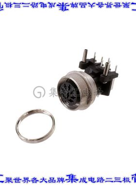 T3507900U 圆形连接器8POS插座母插口焊接银面板安装通孔直角