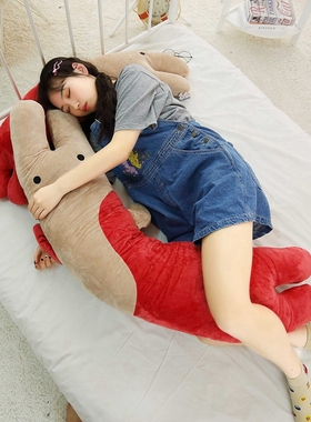 可爱月亮兔大号床上长抱枕沙发腰靠男朋友枕个性学生枕头双人趴枕