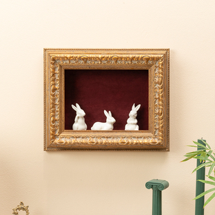 立体实木装饰画框复古框架遮丑置物架厨房卧室餐厅壁炉玄关挂画