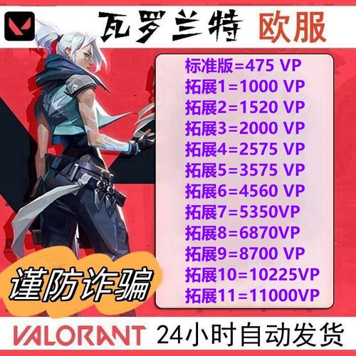 PC正版瓦罗兰特欧洲欧服Valorant特币10 20 50 100欧元CDK激活码