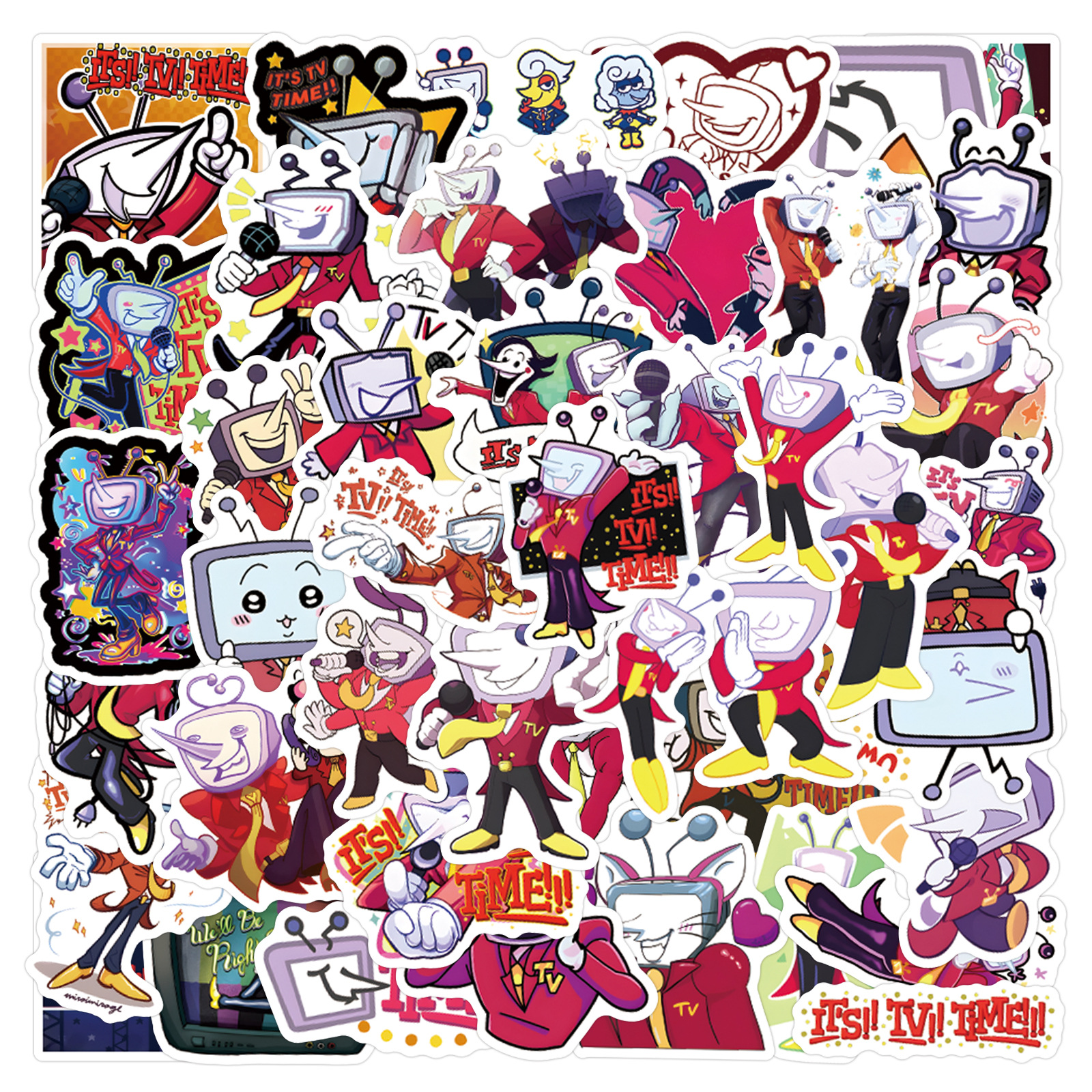 55张卡通三角符文Tenna涂鸦贴纸