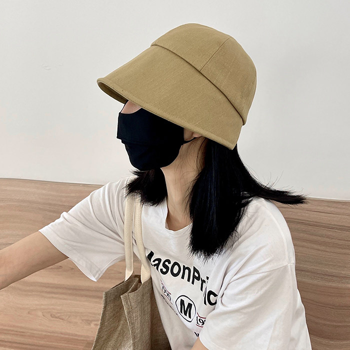 韩国春夏季可折叠棉麻透气防晒遮阳帽扎马尾显脸小渔夫帽女盆帽潮